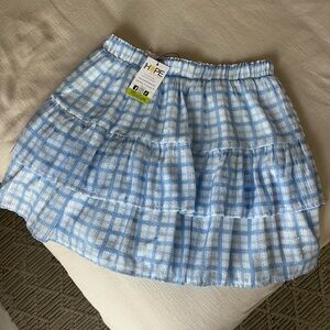 Sequin Blue Gingham Skirt